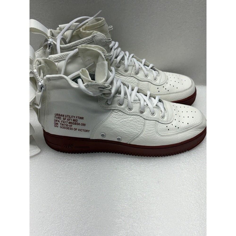 Nike SF Air Force 1 Mid Men's Mid Top Sneakers Lace-Up Zip White/Clay